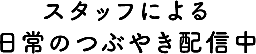 スタッフによる日常のつぶやき配信中